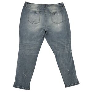 KanCan Women Sz 42 Boyfriend Paint Splash Distressed Stretch High Rise Jeans